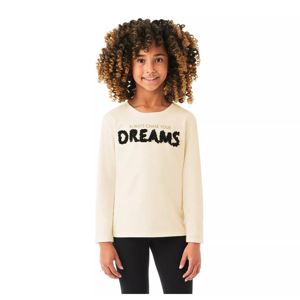 NWT Always Chase Your Dreams Member's Mark Girls Long Sleeve Graphic Tee 10/12